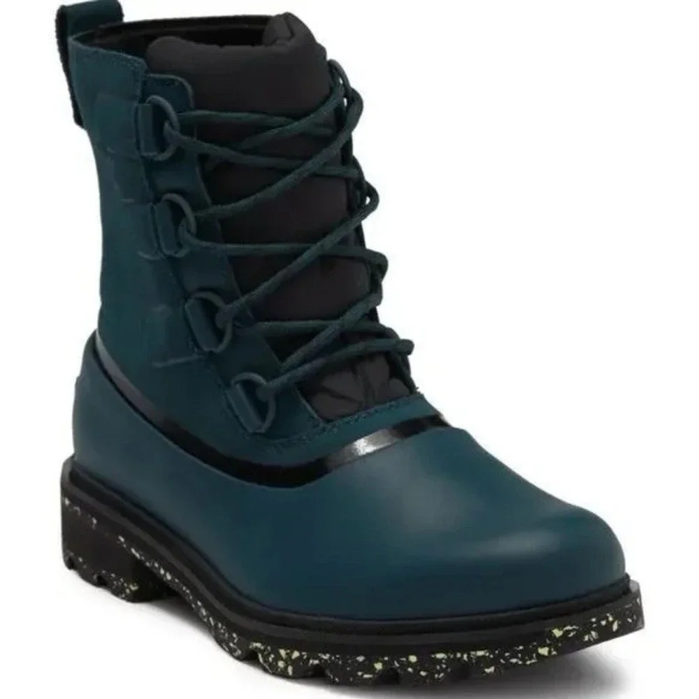 Women's Sorel Lennox Street Waterproof Lace-Up Hiking Boots Teal Blue Gorpcore 8